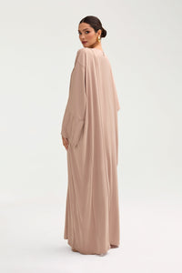 Sidrah Satin Kaftan - Creme Caramel Clothing Veiled 