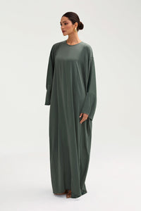 Sidrah Satin Kaftan - Sage Clothing Veiled 