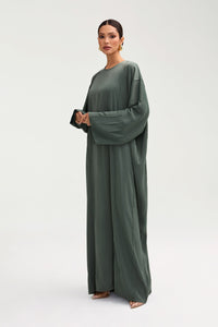 Sidrah Satin Kaftan - Sage Clothing Veiled 