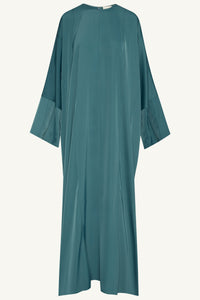 Sidrah Satin Kaftan - Teal Clothing Veiled 