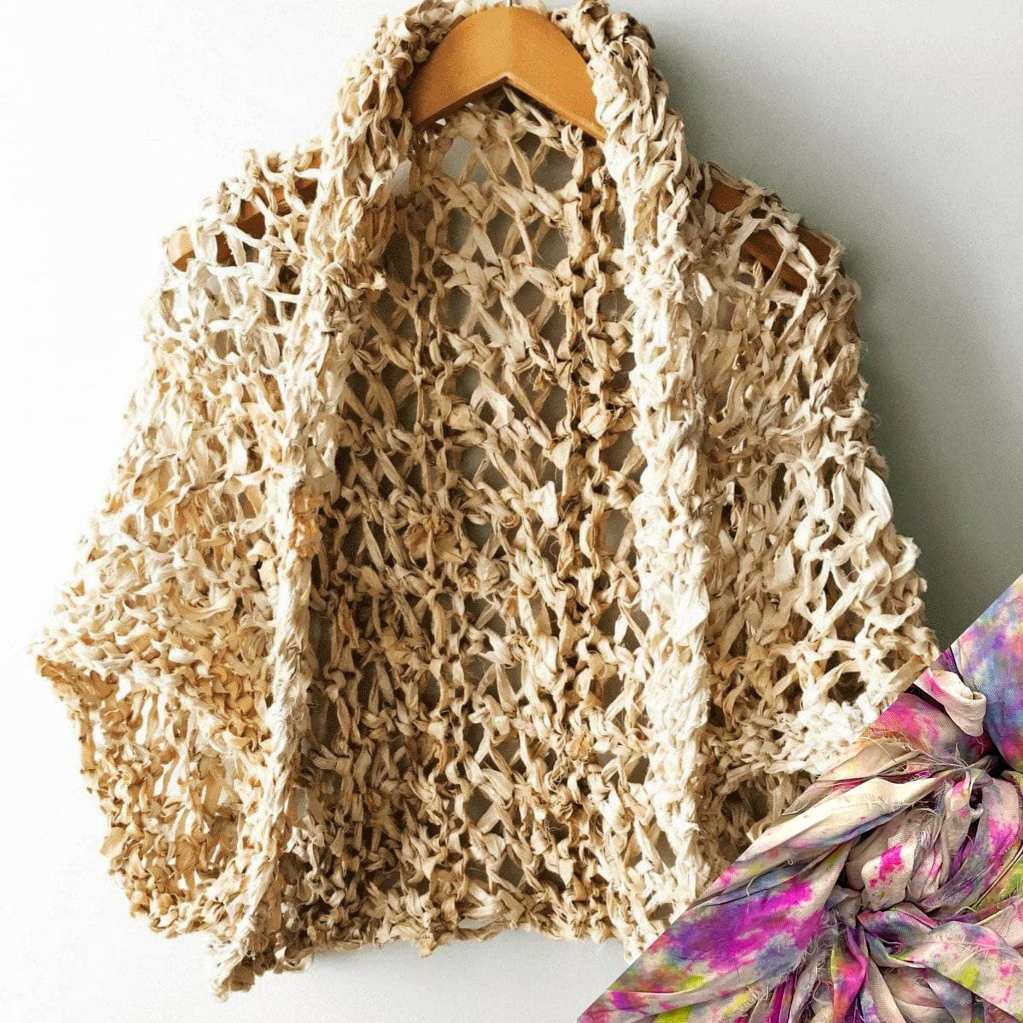 Darn Good Yarn Silk Garter + Lace Summer Cocoon Coat Knit Kit — detail shot 8