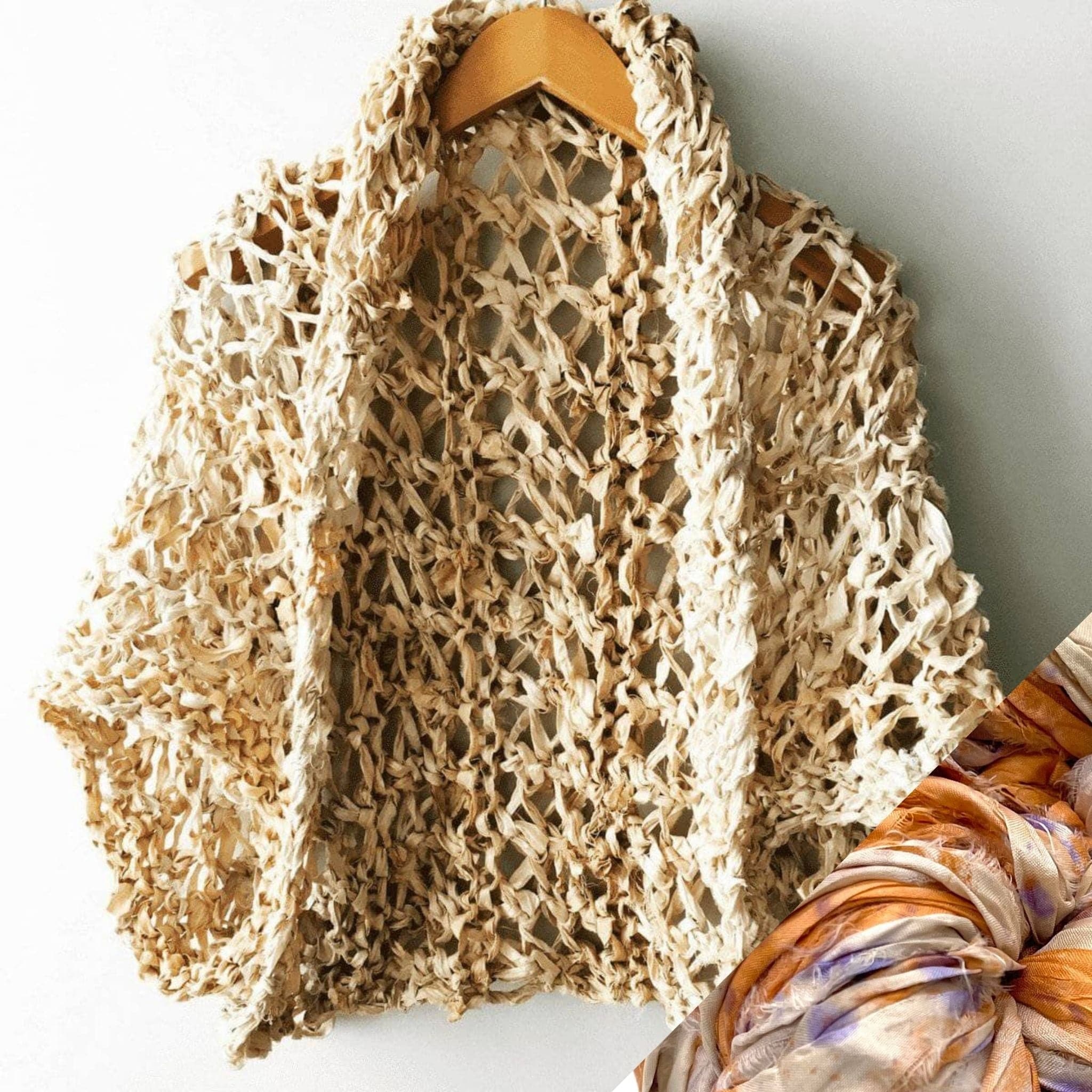 Darn Good Yarn Silk Garter + Lace Summer Cocoon Coat Knit Kit — detail shot 9