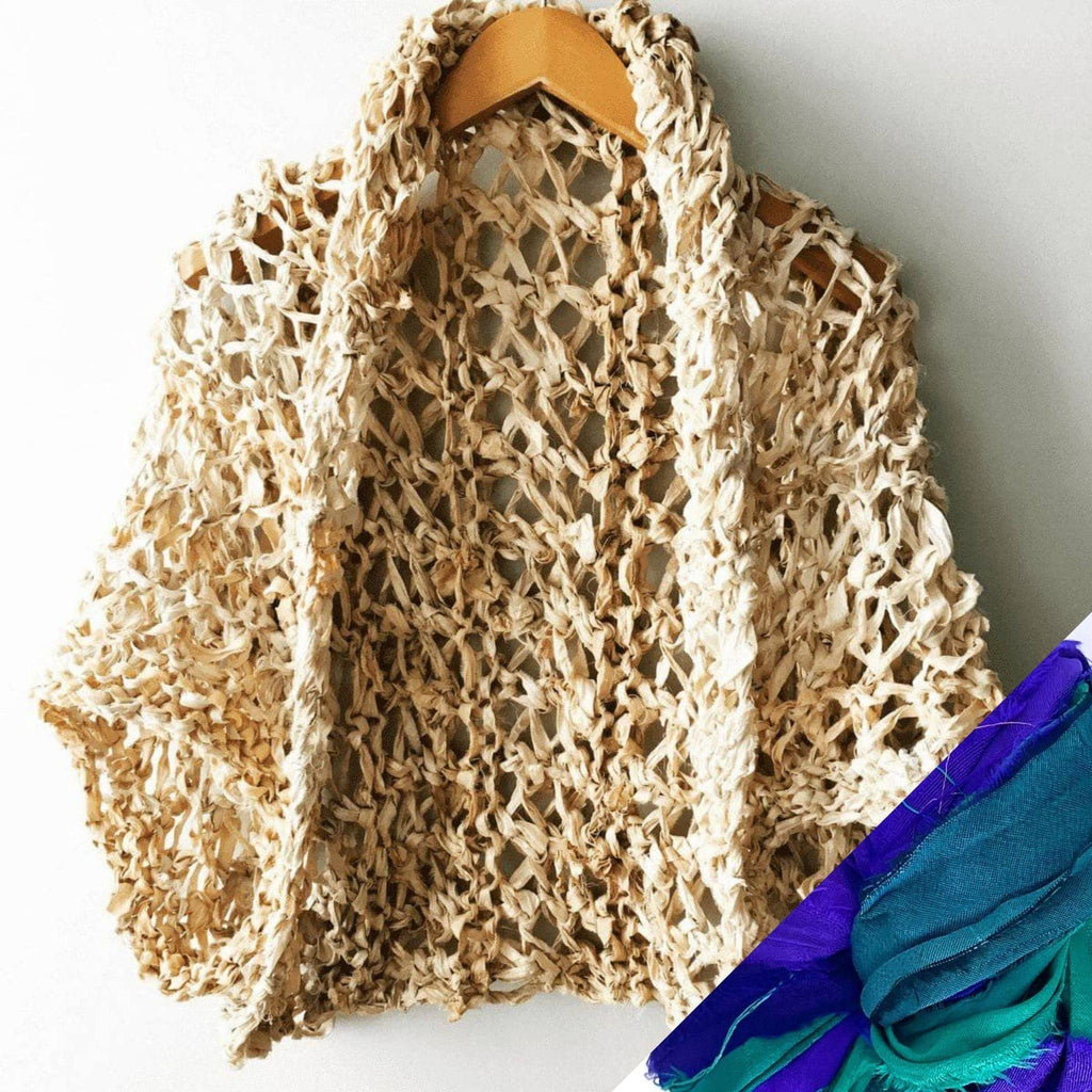 Darn Good Yarn Silk Garter + Lace Summer Cocoon Coat Knit Kit — detail shot 6