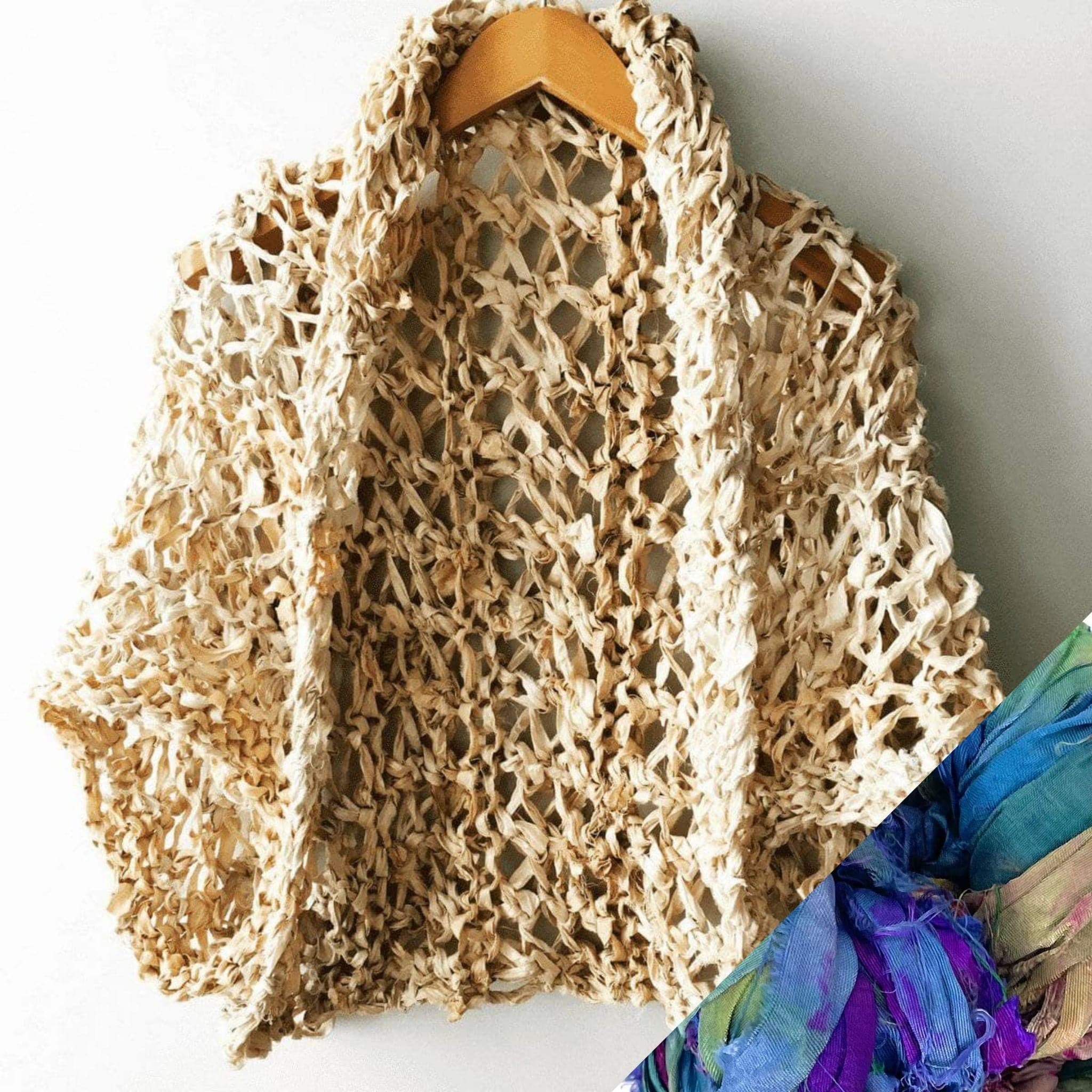 Darn Good Yarn Silk Garter + Lace Summer Cocoon Coat Knit Kit — detail shot 7