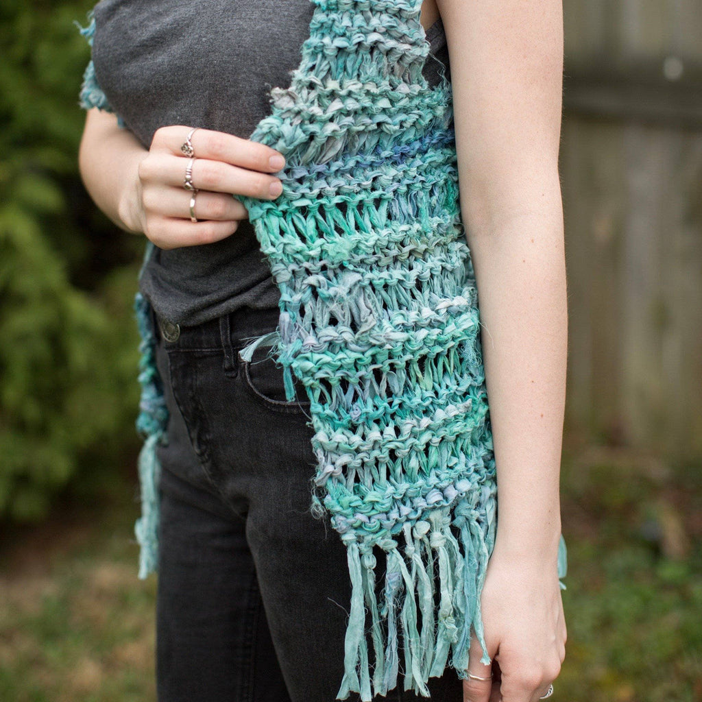 Darn Good Yarn Silk Hippie Fringe Vest Knit Kit — main product shot