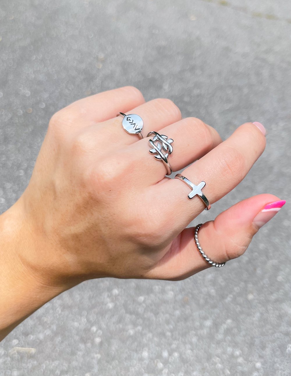 Elevated Faith Silver Cross Ring — detail close-up