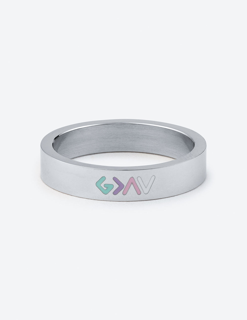 Elevated Faith Silver Enamel Highs and Lows Ring — main product shot
