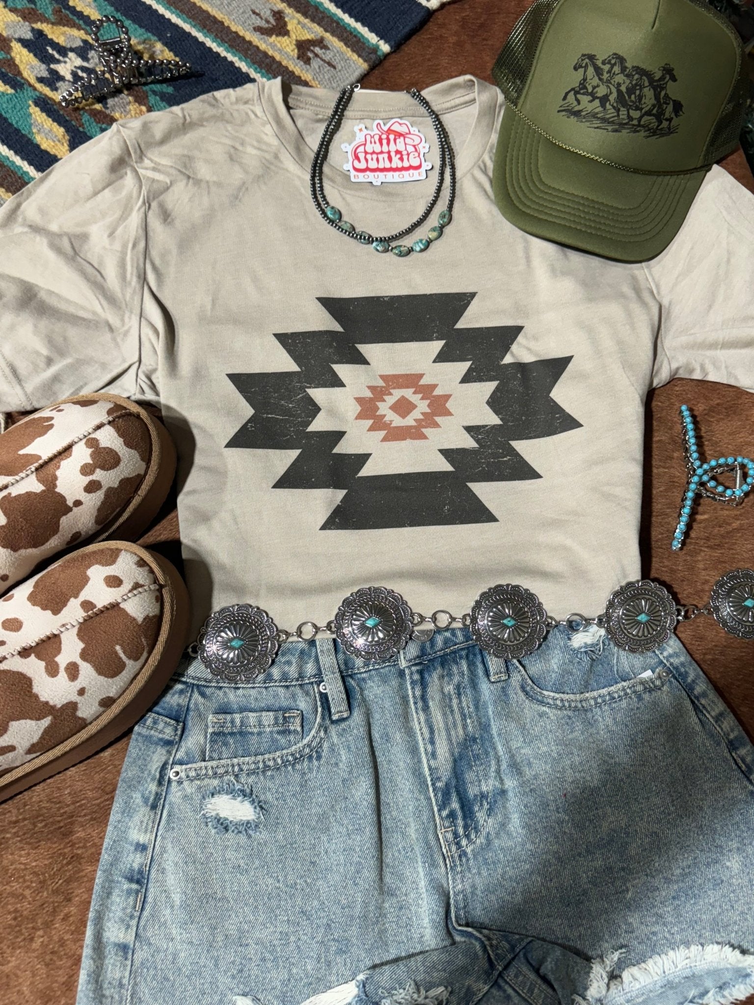 Wild Junkie Simple Aztec Graphic Tee — main product shot