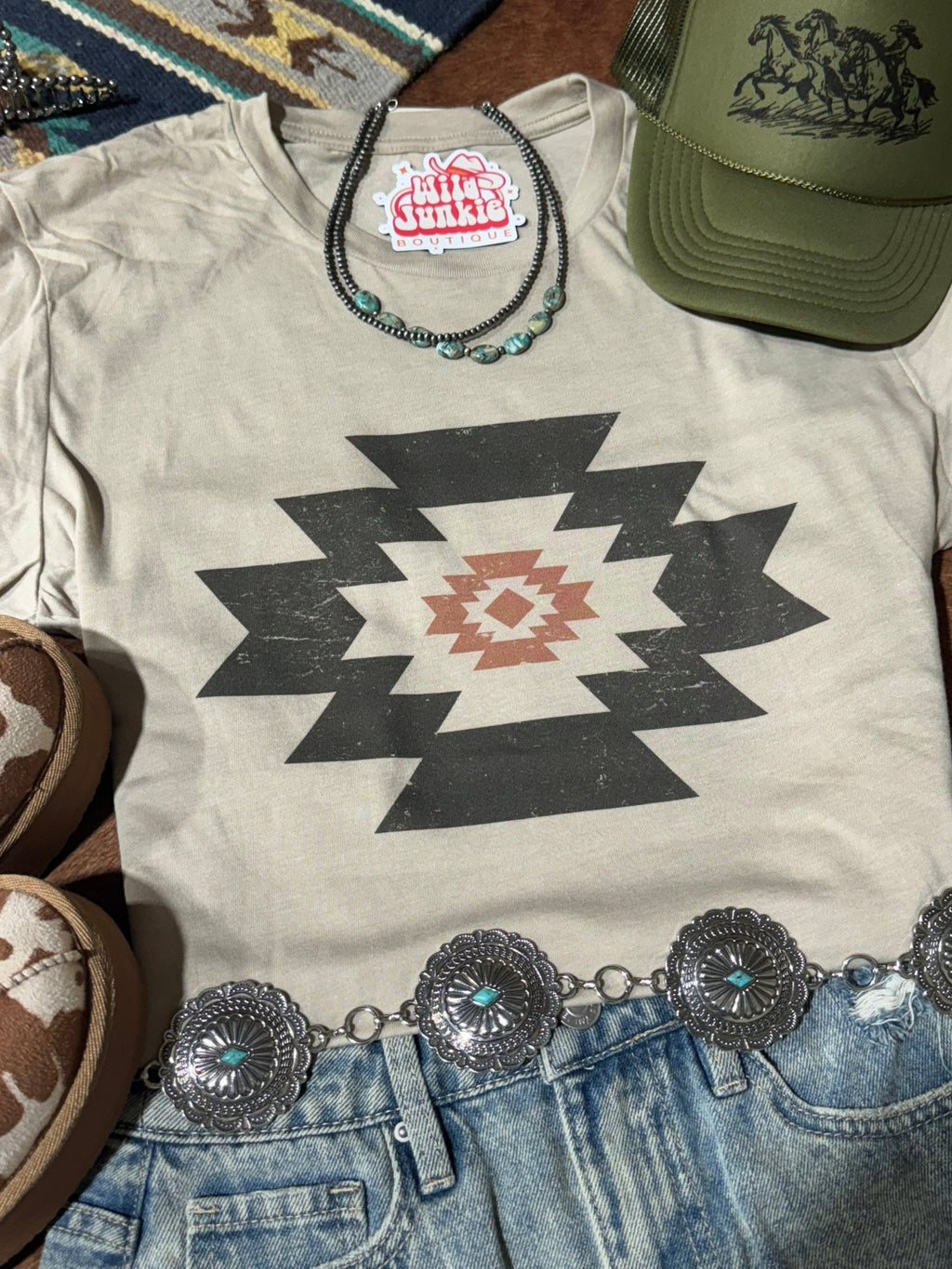 Wild Junkie Simple Aztec Graphic Tee — detail shot 6