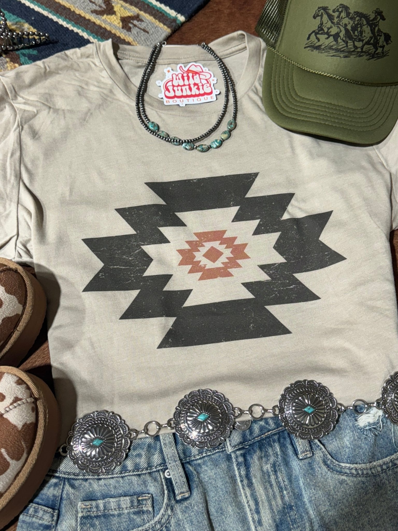 Wild Junkie Simple Aztec Graphic Tee — detail shot 6