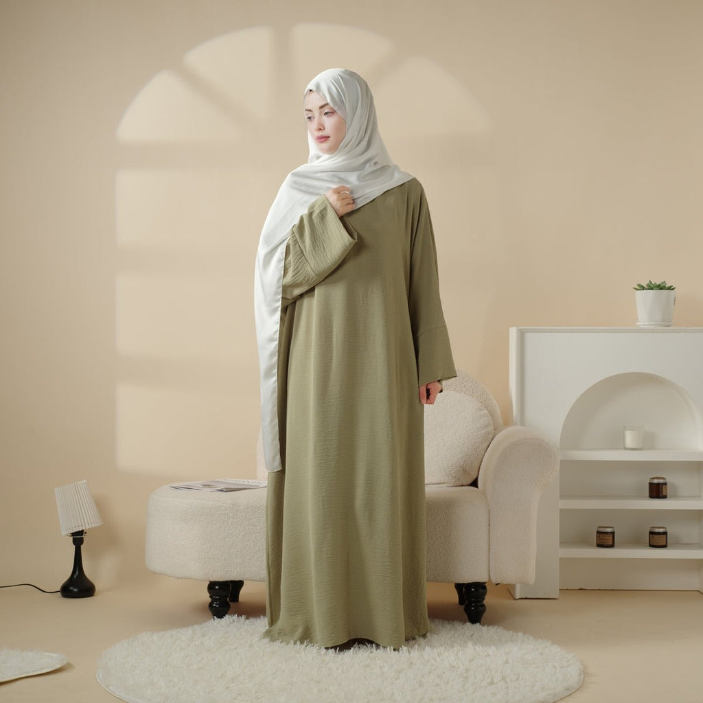 Mariam's Collection Mariam's Collection Simple Vintage Pleated Abaya (MA042) — flat-lay composition