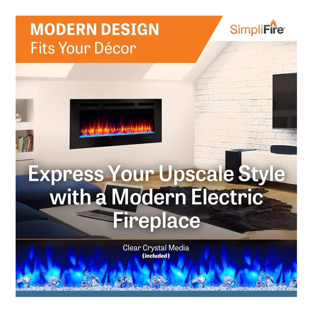 Simplifire Allusion Recessed Linear Electric Fireplace [SF-ALL48/50/60-BK] (SAK13256) – SAKSBY WHOLESALE, view 12