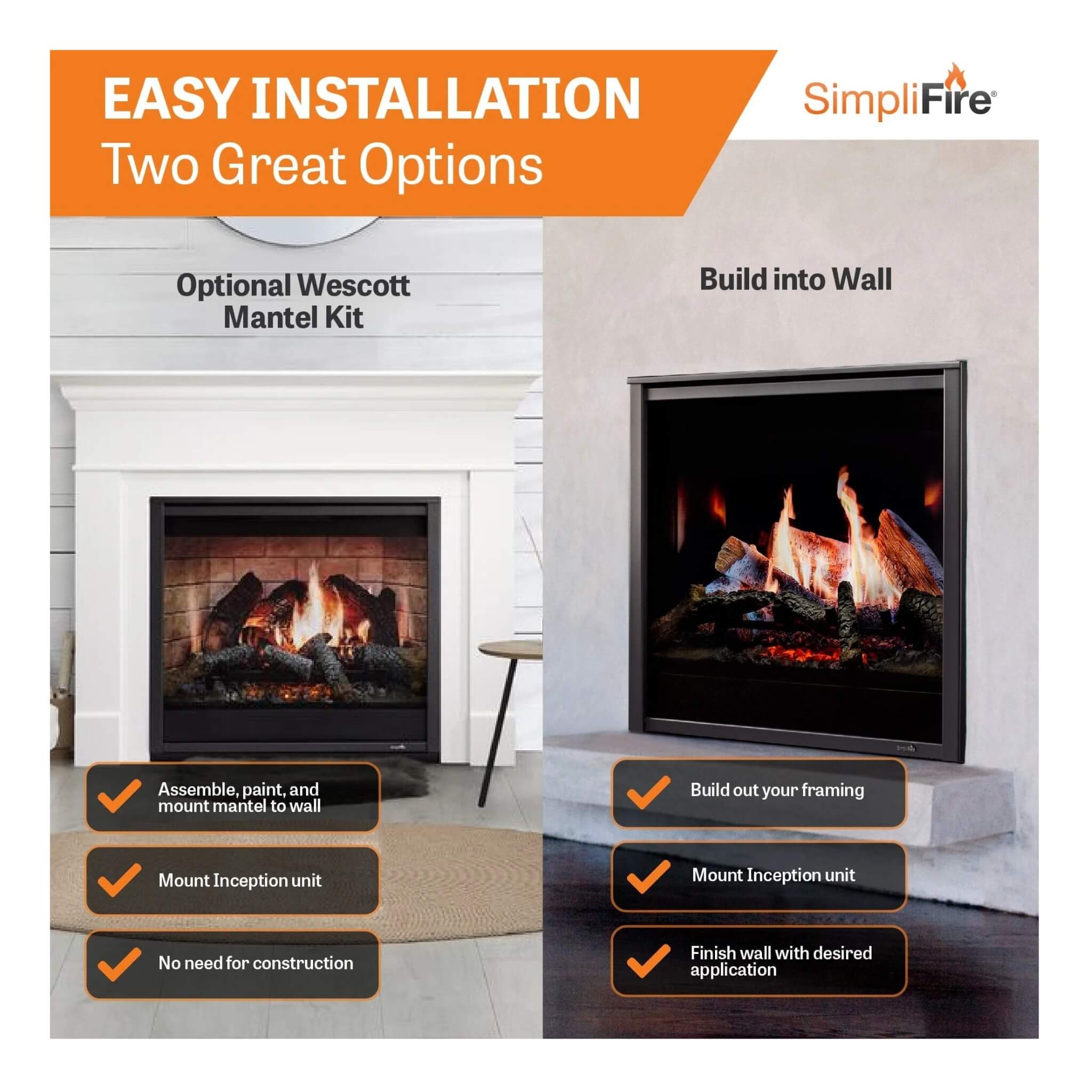 SimpliFire Inception 36" Traditional Electric Fireplace [SF-INC36] (SAK87541) – SAKSBY WHOLESALE, view 8
