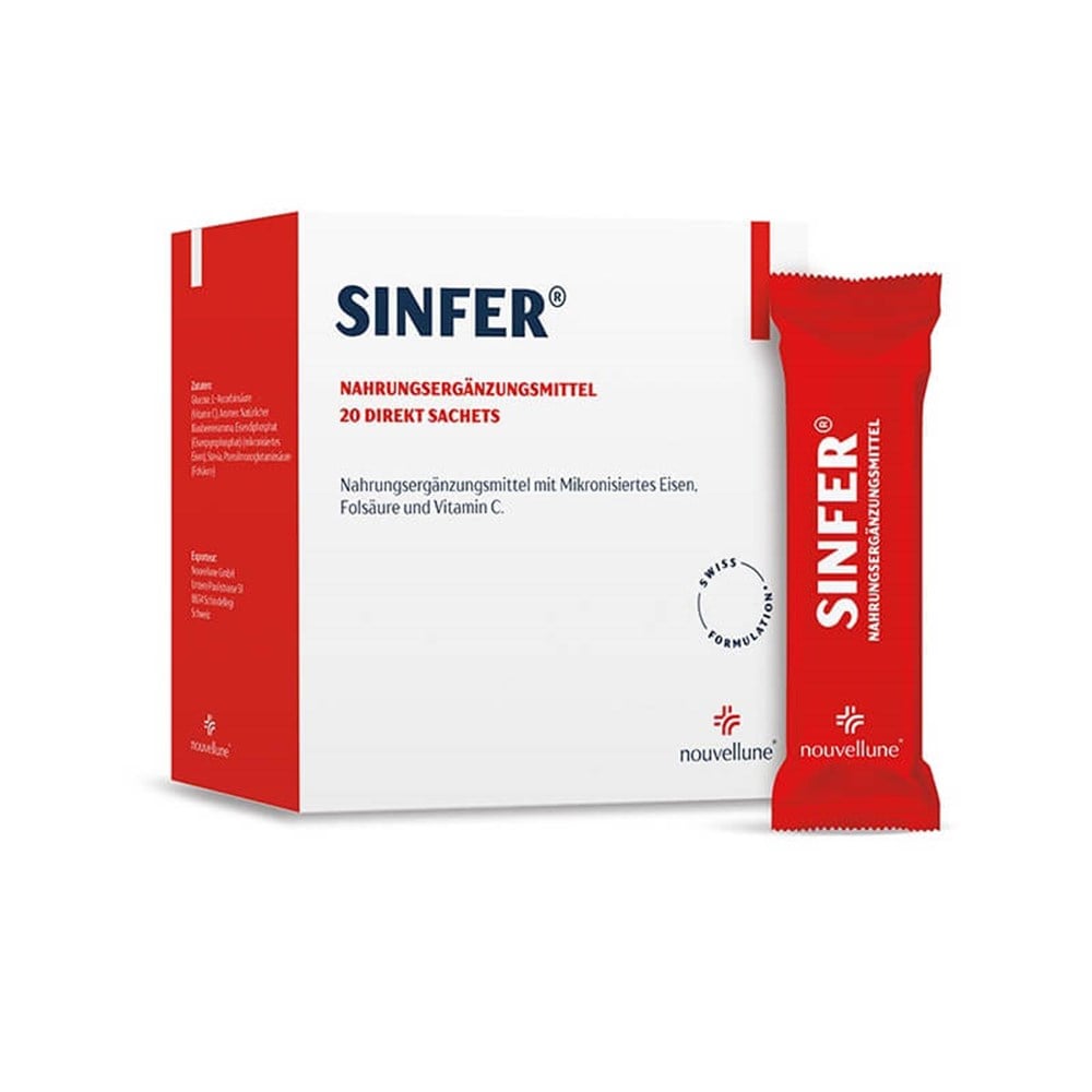 Sinfer 20 Sachets Iron, Folate & Vitamin C Supplement 20 Pack