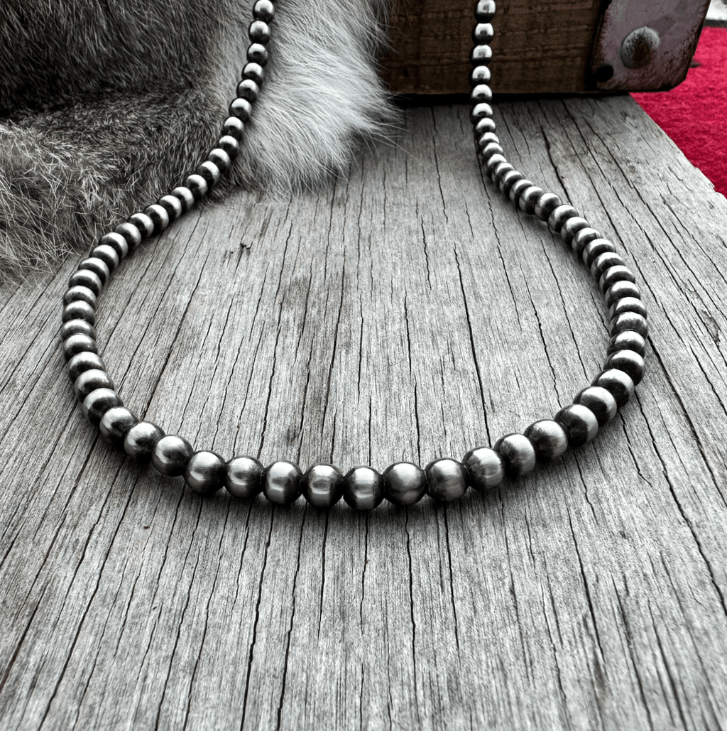 Wild Junkie Pick your Size & Length - Silver Beads Necklace — detail shot 6