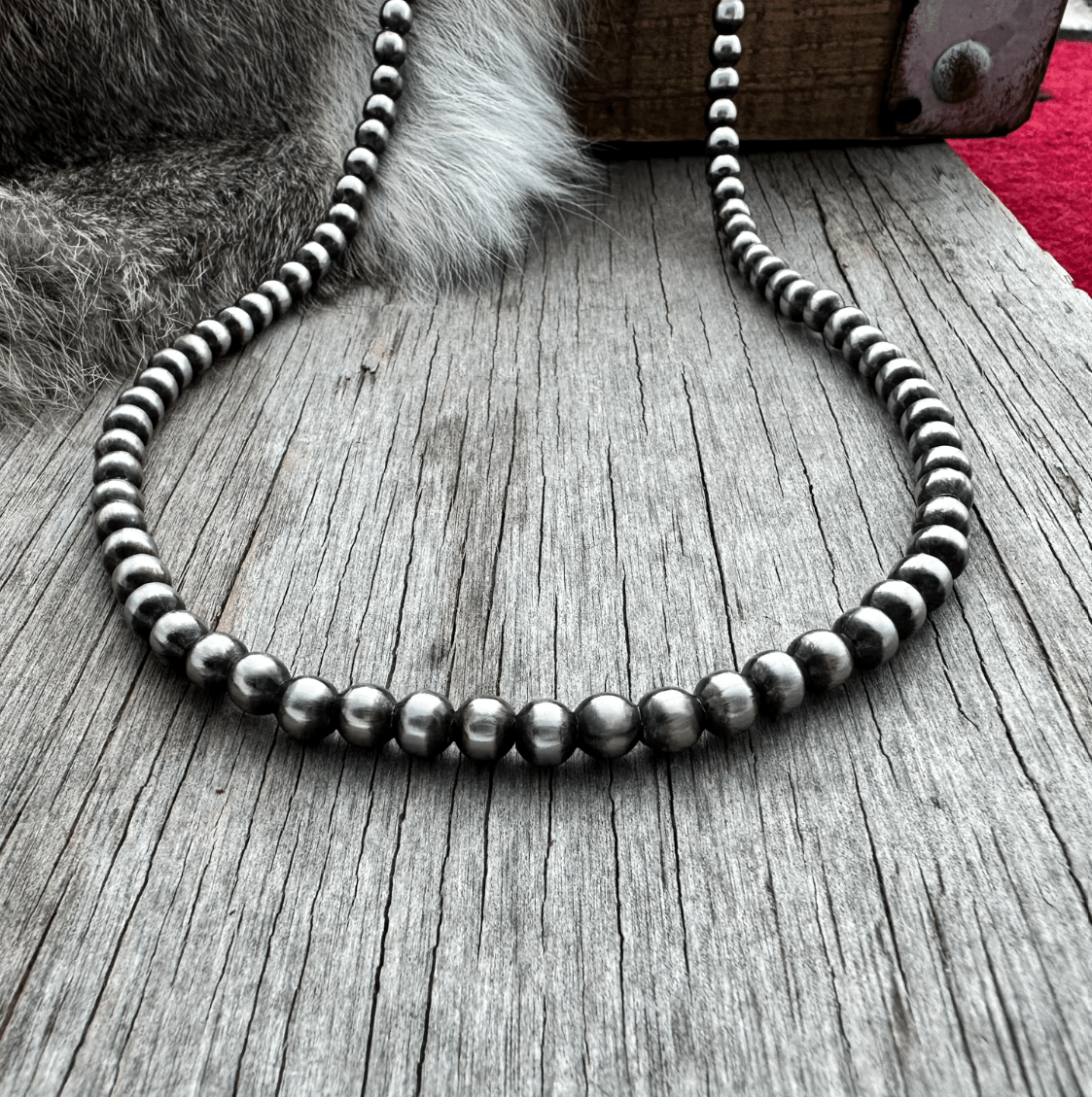 Wild Junkie Pick your Size & Length - Silver Beads Necklace — detail shot 6
