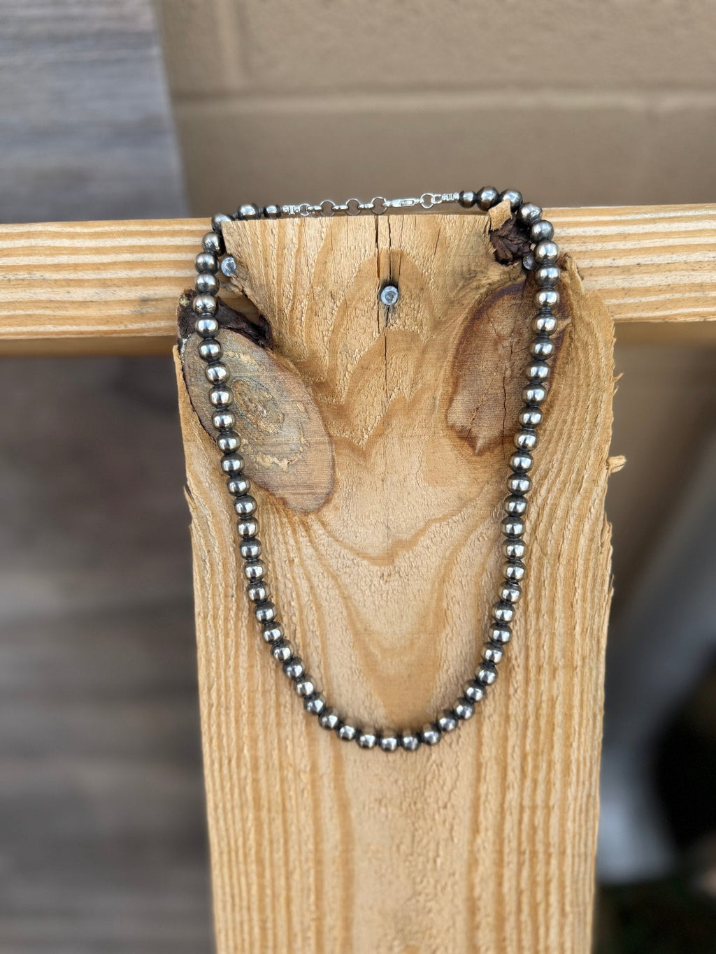 Wild Junkie Pick your Size & Length - Silver Beads Necklace — lifestyle worn / used context