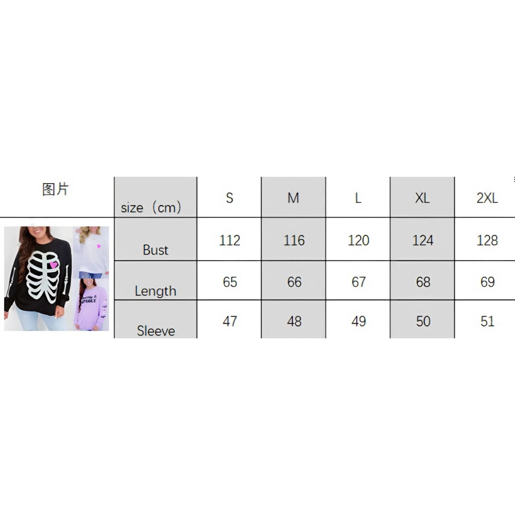 Pasimax Sequin Skeleton Halloween Sweatshirt for Women — packaging