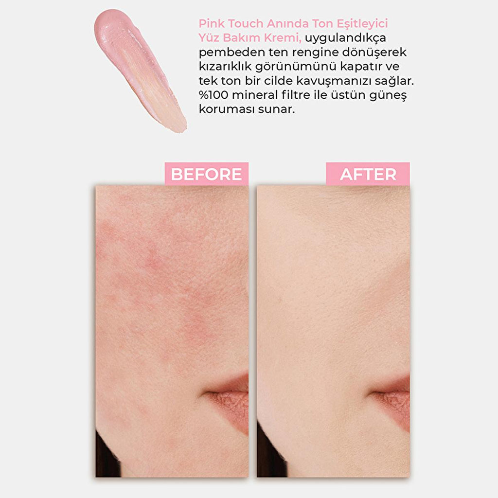Sinoz Pink Touch SPF50+ Tone-Up Sunscreen: Color Correcting, Redness Reducing, and Brightening Mineral Facial Sunscreen with Hyaluronic Acid - 1.69 fl oz
