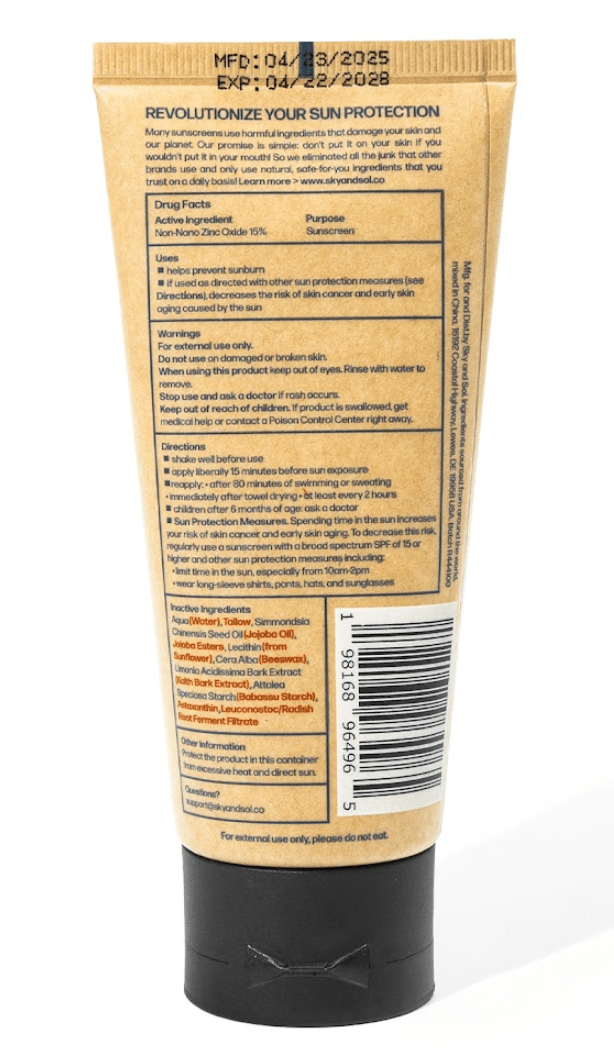 Sky and Sol Everyday Sunscreen SPF 30 — lightweight texture demo