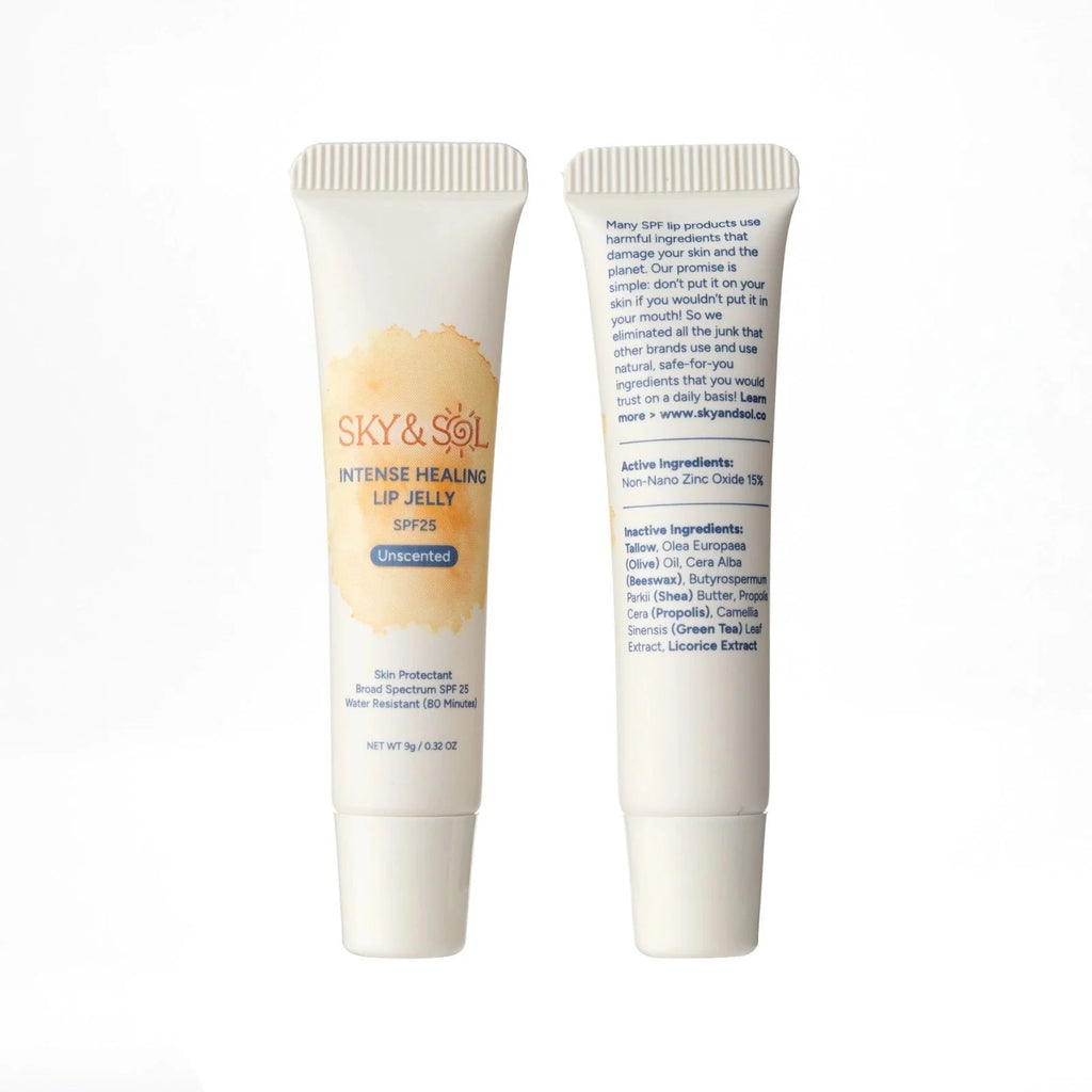 Sky and Sol Lip Jelly SPF 25 (Pack of 3) — tallow + zinc ingredient detail