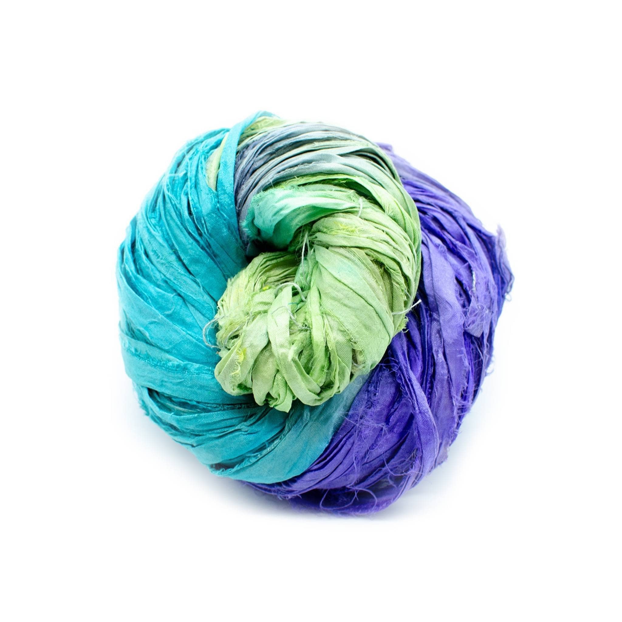 Darn Good Yarn Artisan Recycled Sari Ribbon – Sari Treasures in Every Strand — construction detail