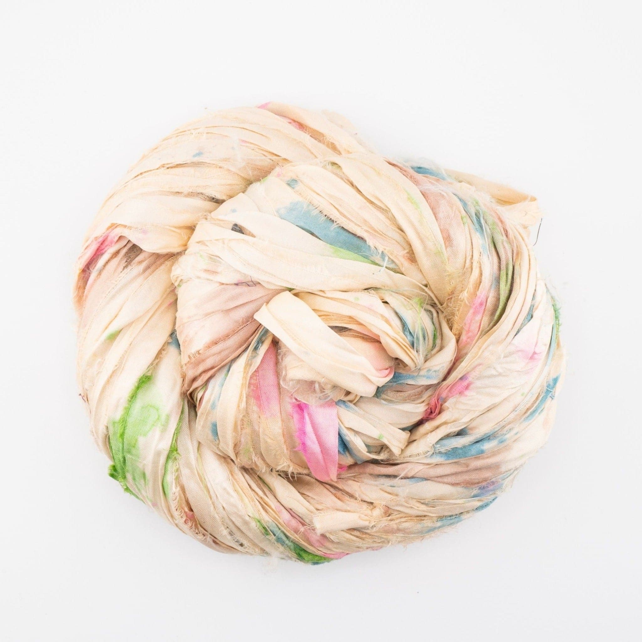 Darn Good Yarn Vintage Ivory- Dyable Small Batch Sari Ribbon — Ivory detail