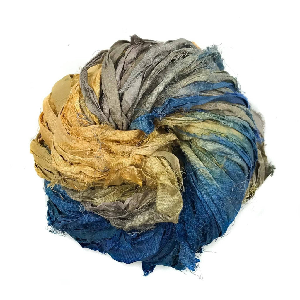 Darn Good Yarn Artisan Recycled Sari Ribbon – Sari Treasures in Every Strand — detail shot 9