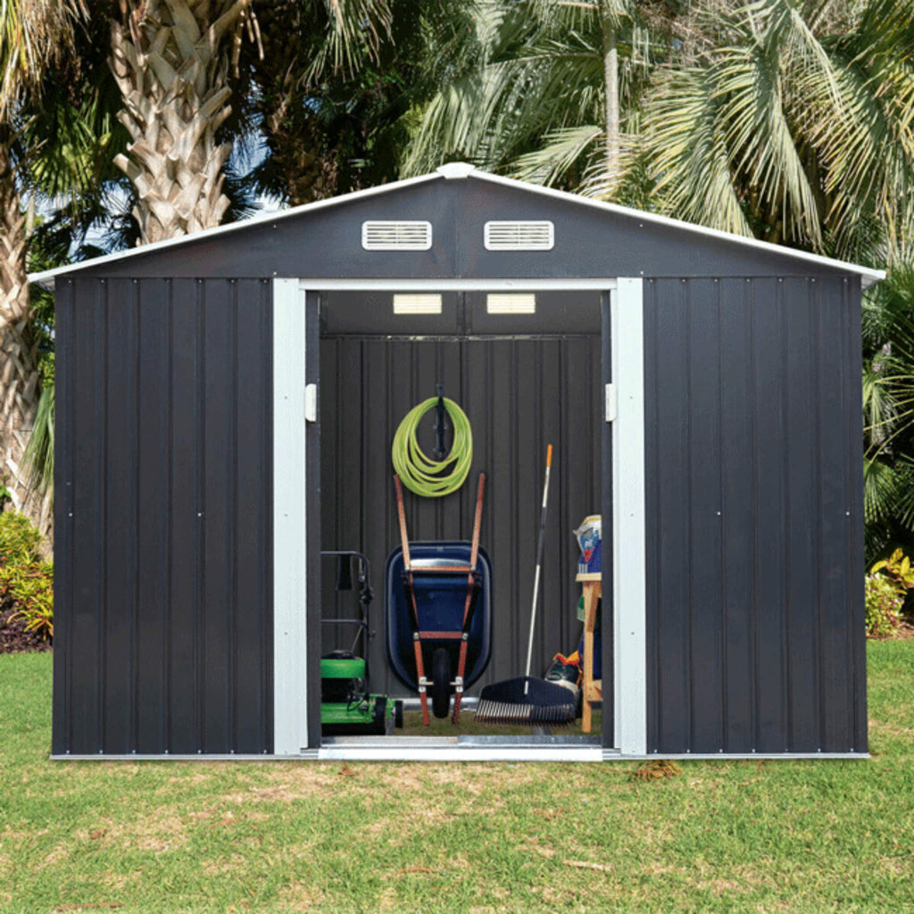 [04X07FT] Alora Small Outdoor Garden Backyard Storage Tool Shed W/ Sliding Door (SAK59938) – SAKSBY WHOLESALE