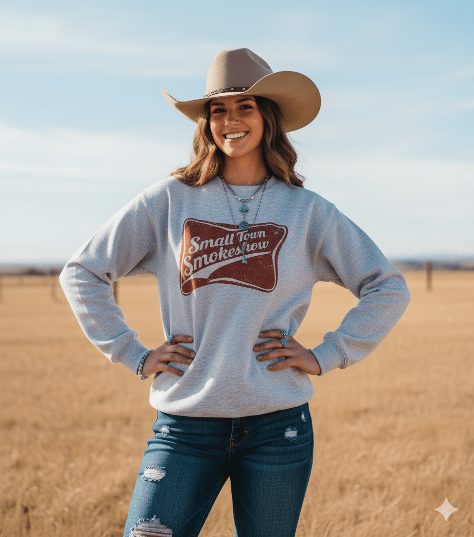 Wild Junkie Small Town Smokeshow Graphic Sweatshirt — main product shot