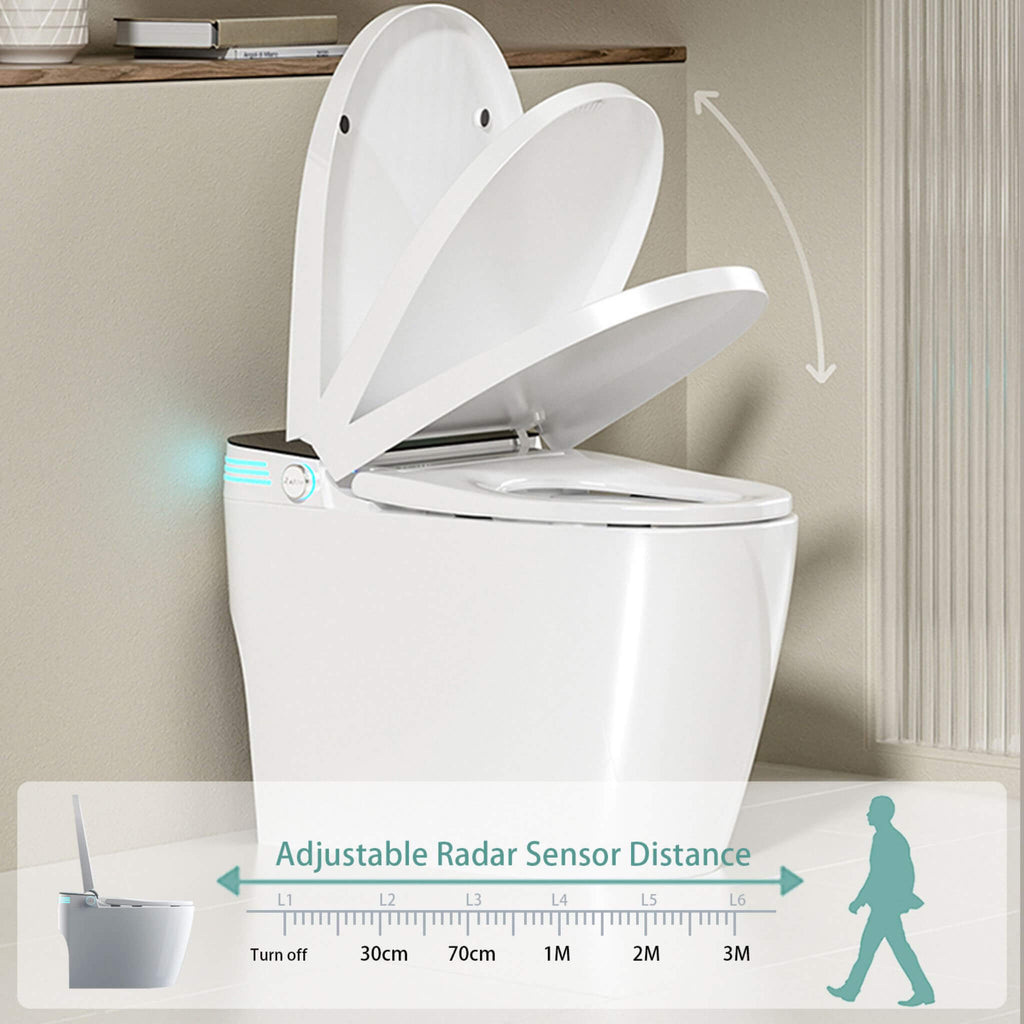 Nuvia Smart Auto Dual Flush Tankless Toilet With Heated Bidet, Auto Open And Close (SAK37415) – SAKSBY WHOLESALE, view 4