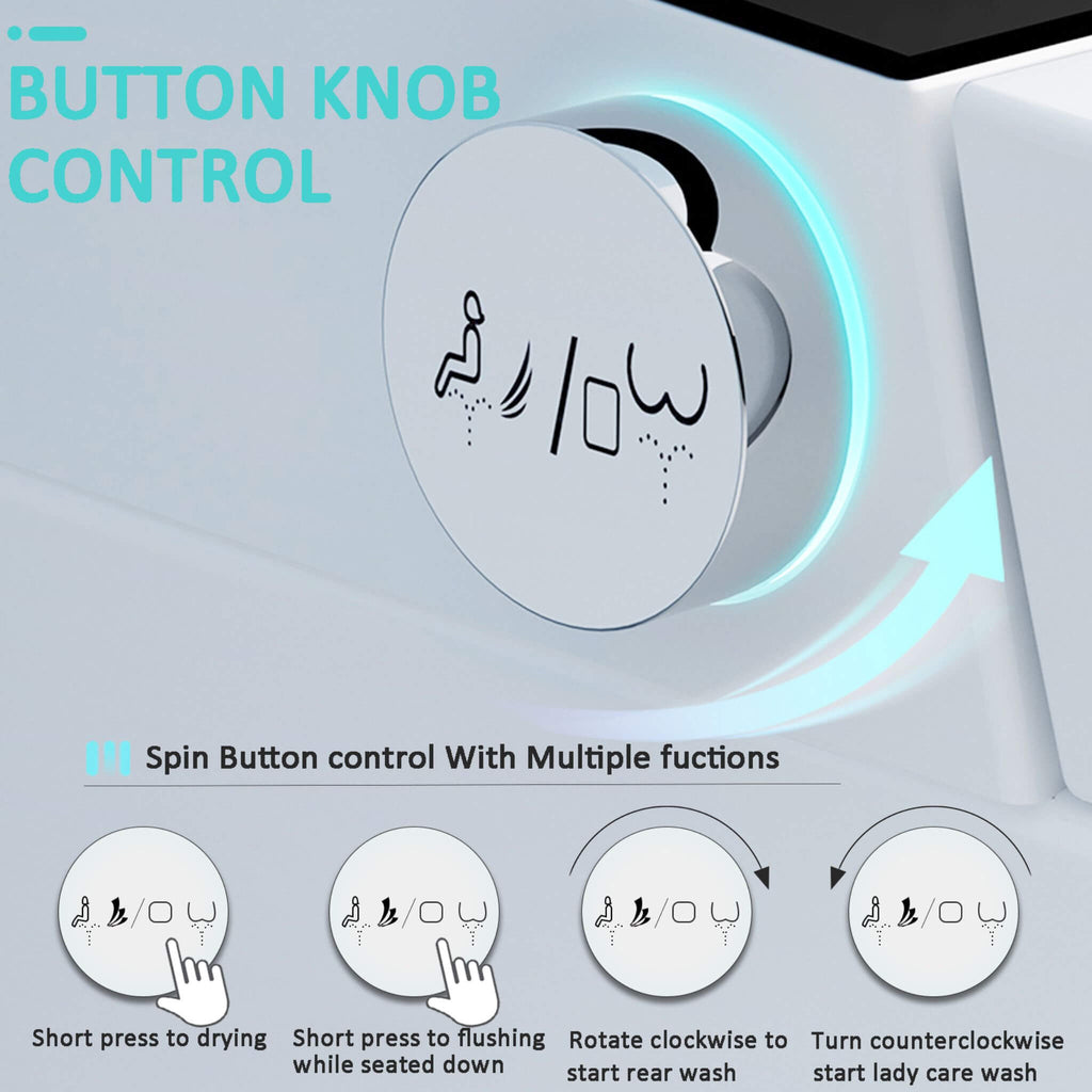 Nuvia Smart Auto Dual Flush Tankless Toilet With Heated Bidet, Auto Open And Close (SAK37415) – SAKSBY WHOLESALE, view 7