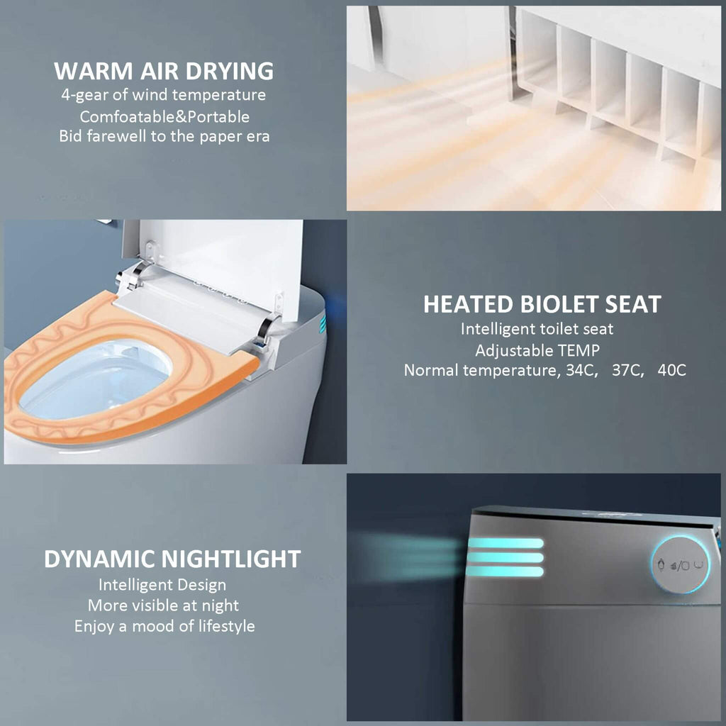 Nuvia Smart Auto Dual Flush Tankless Toilet With Heated Bidet, Auto Open And Close (SAK37415) – SAKSBY WHOLESALE, view 15