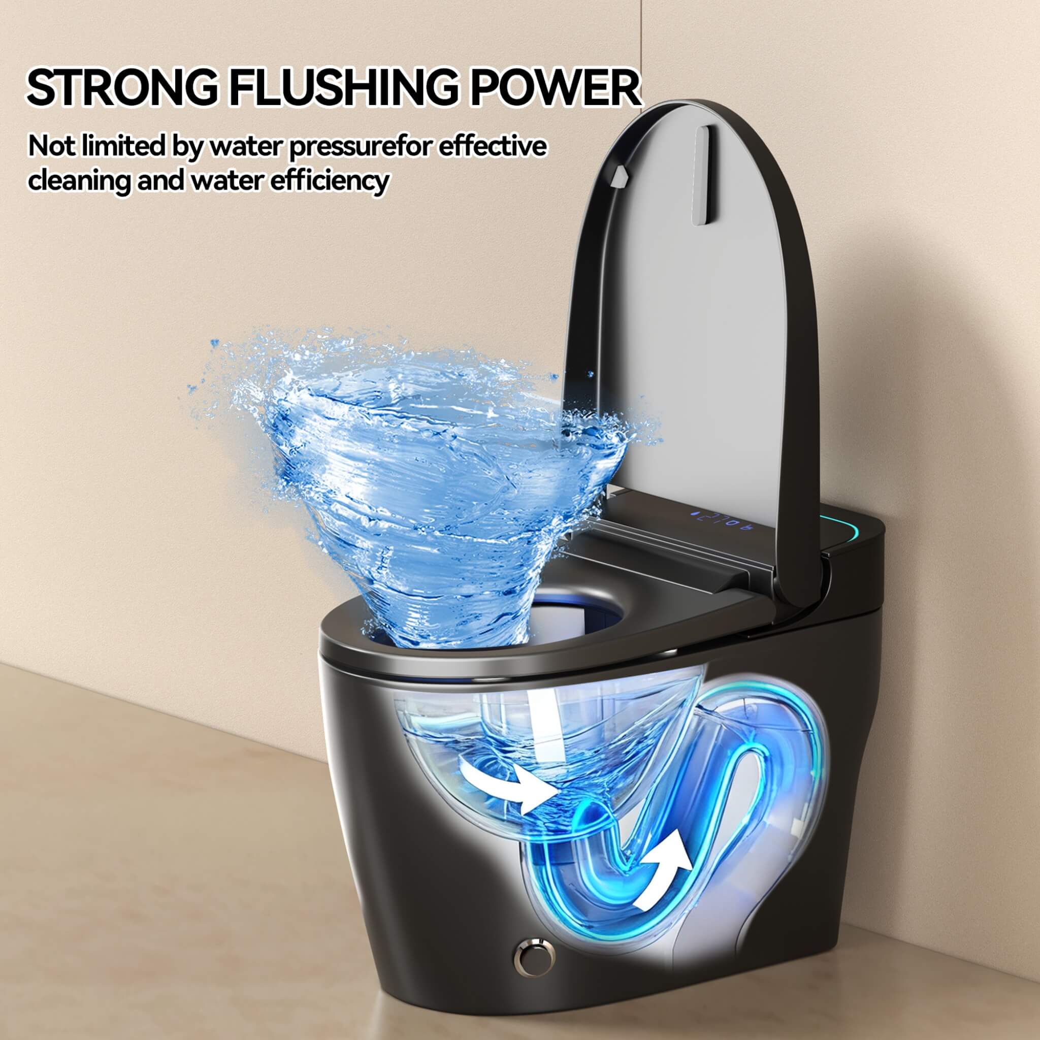 Nuvia Smart One-Piece Bidet Toilet With Auto Open/Close Seat And Dryer (SAK86135) – SAKSBY WHOLESALE, view 12