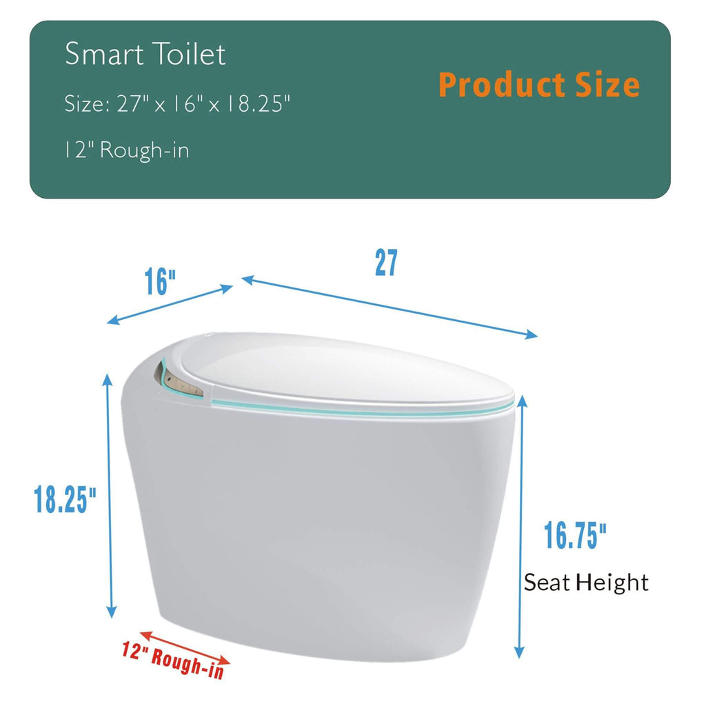 Nuvia Smart One-Piece Toilet With Bidet, Foot Sensor, LED Display And Dryer (SAK80112) – SAKSBY WHOLESALE, view 20