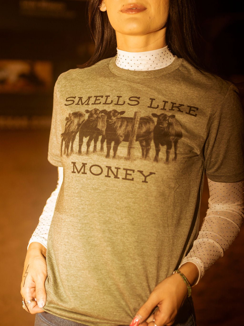 Wild Junkie Smells Like Money Graphic Tee — side view