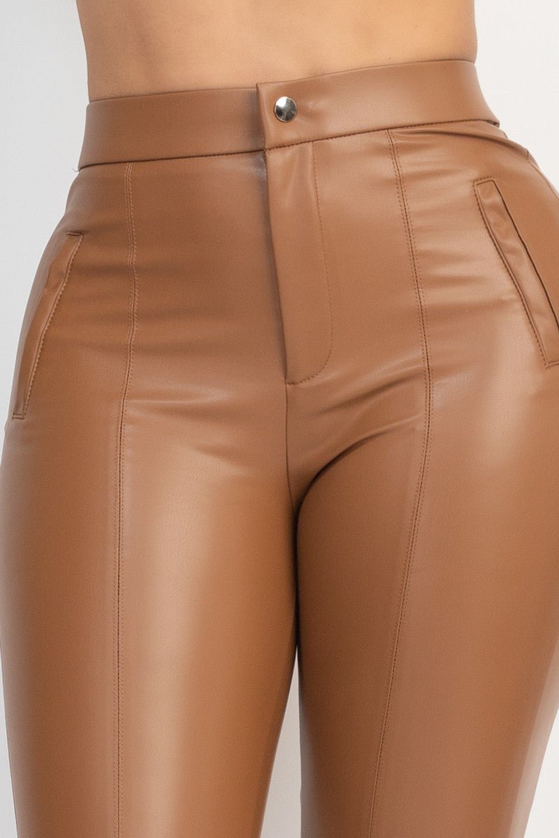 Snatched Faux Leather High-Waist Skinny Pants