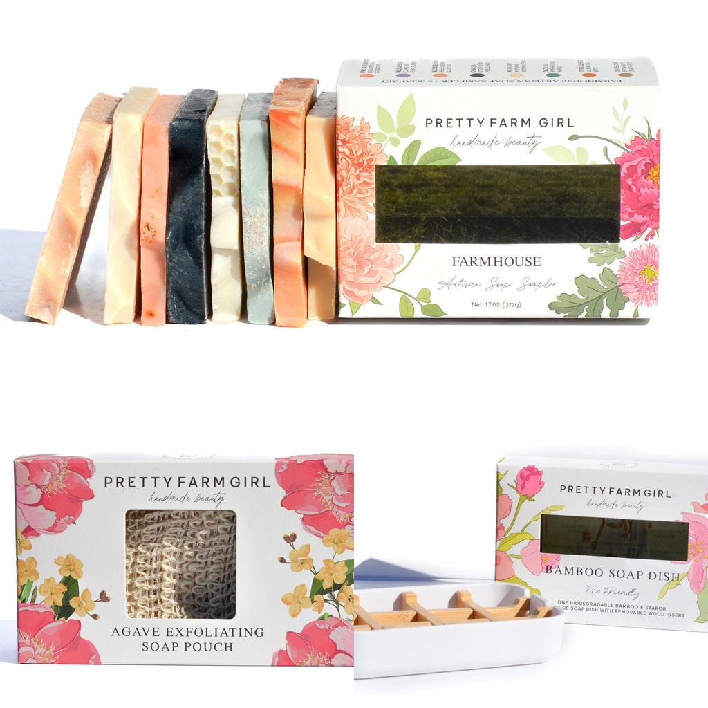 Pretty farm girl Farmhouse Artisan Goat Milk & Tallow Soap Sampler — alternative angle