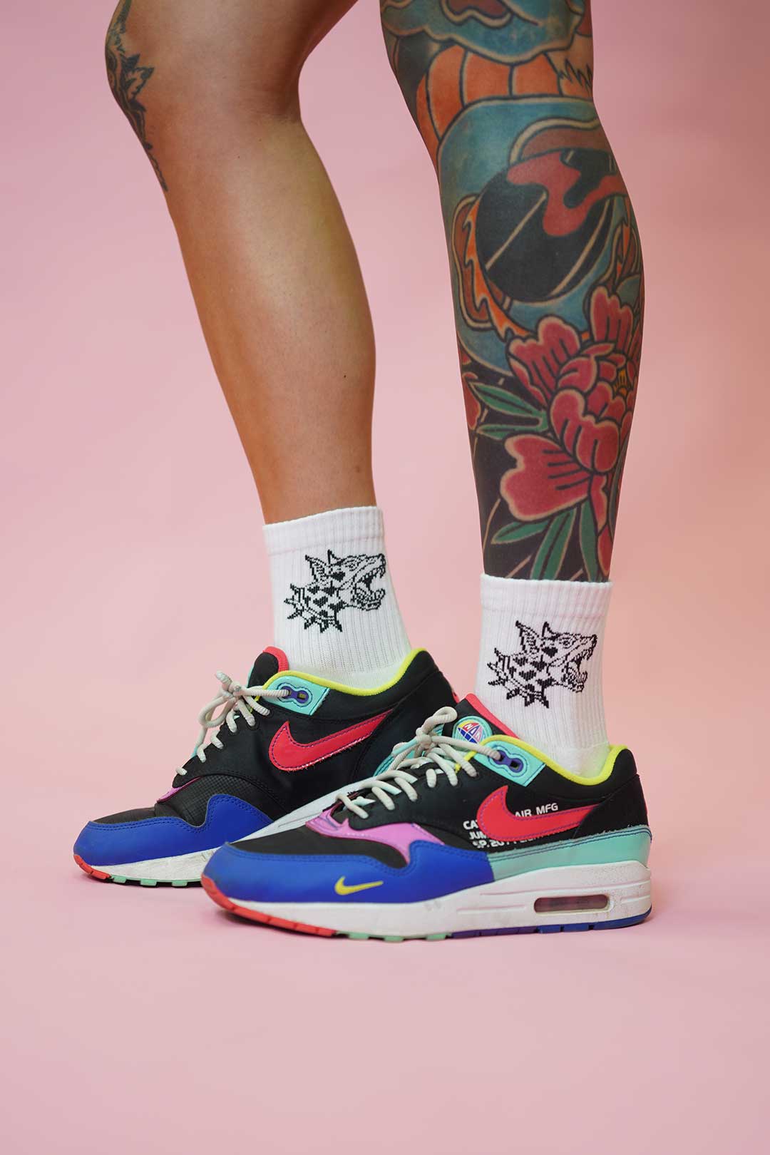 Thrash Happy Thrash Happy Quarter Crew Socks — lifestyle context