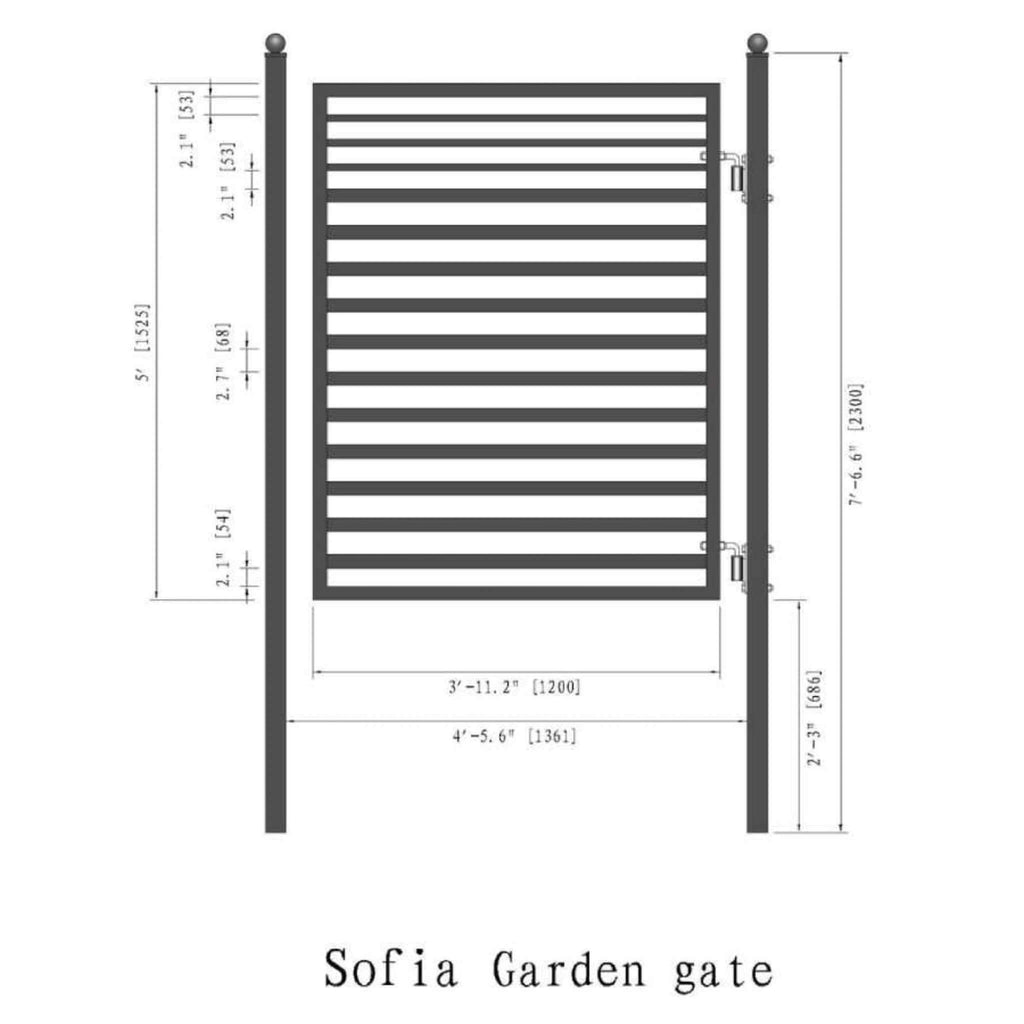 5FT Heavy-Duty Sofia Powder-Coated Galvanized Steel Pedestrian Gate (SAK12567) – SAKSBY WHOLESALE, view 9