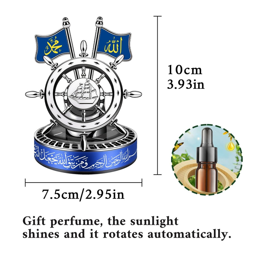 Mariam's Collection Solar-Powered Islamic Style Car Fragrance Diffuser | Auto-Rotating Aroma… — detail shot 6