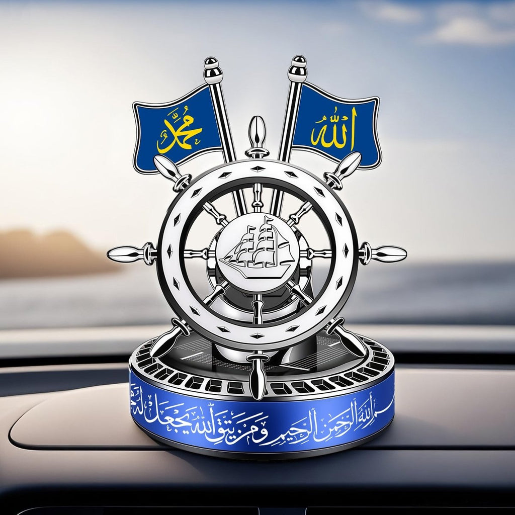 Mariam's Collection Solar-Powered Islamic Style Car Fragrance Diffuser | Auto-Rotating Aroma… — main product shot