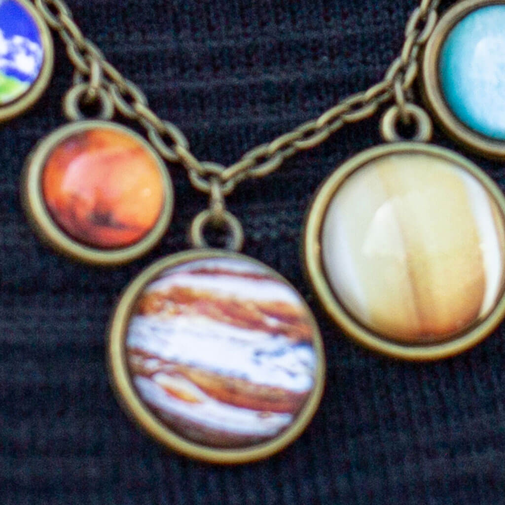 Princess Awesome & Boy Wonder Solar System Necklace — detail shot 6
