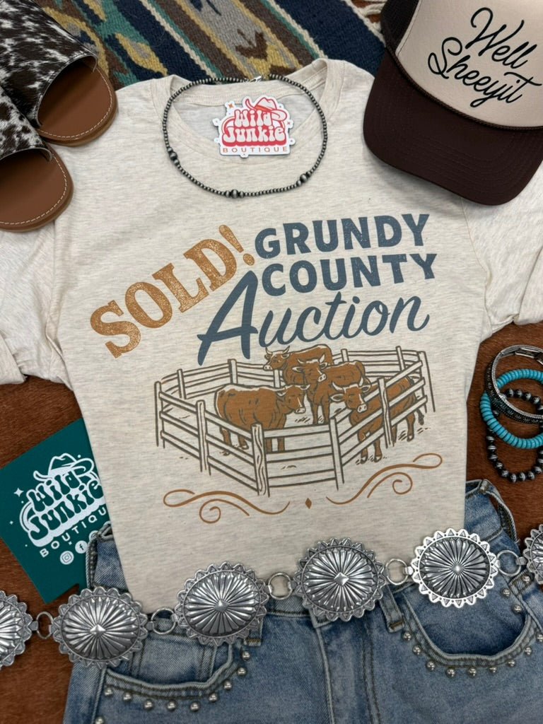 Wild Junkie Sold! Grundy County Auction Graphic Tee — main product shot