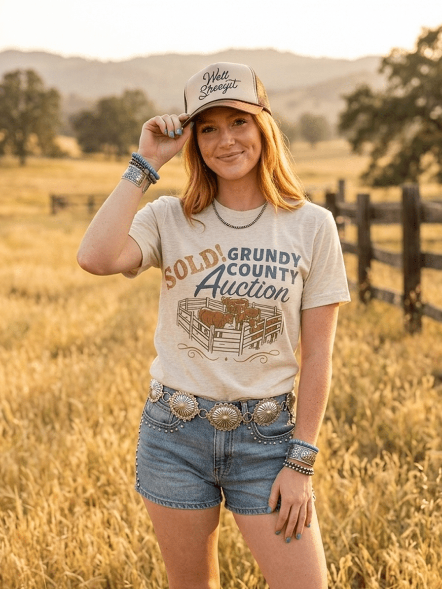 Wild Junkie Sold! Grundy County Auction Graphic Tee — graphic tees category context