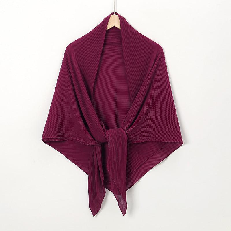 Mariam's Collection Solid Color Crinkle Chiffon Hijab - Lightweight Scarf for Women (MH040) — detail shot 8