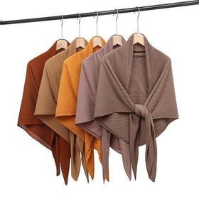 Solid Color Crinkle Chiffon Hijab - Lightweight Scarf for Women (MH040)