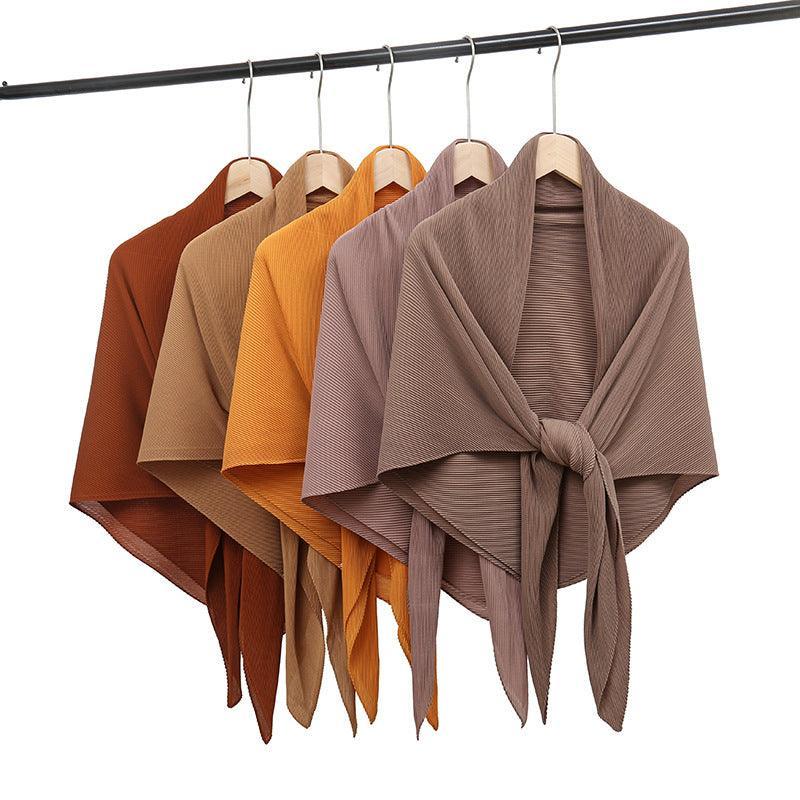 Mariam's Collection Solid Color Crinkle Chiffon Hijab - Lightweight Scarf for Women (MH040) — main product shot