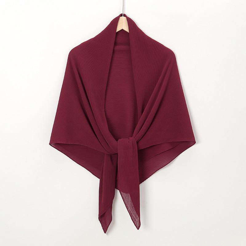 Mariam's Collection Solid Color Crinkle Chiffon Hijab - Lightweight Scarf for Women (MH040) — detail shot 7
