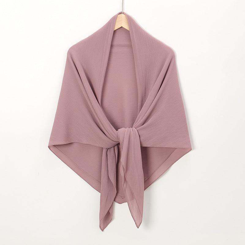 Mariam's Collection Solid Color Crinkle Chiffon Hijab - Lightweight Scarf for Women (MH040) — feature highlight